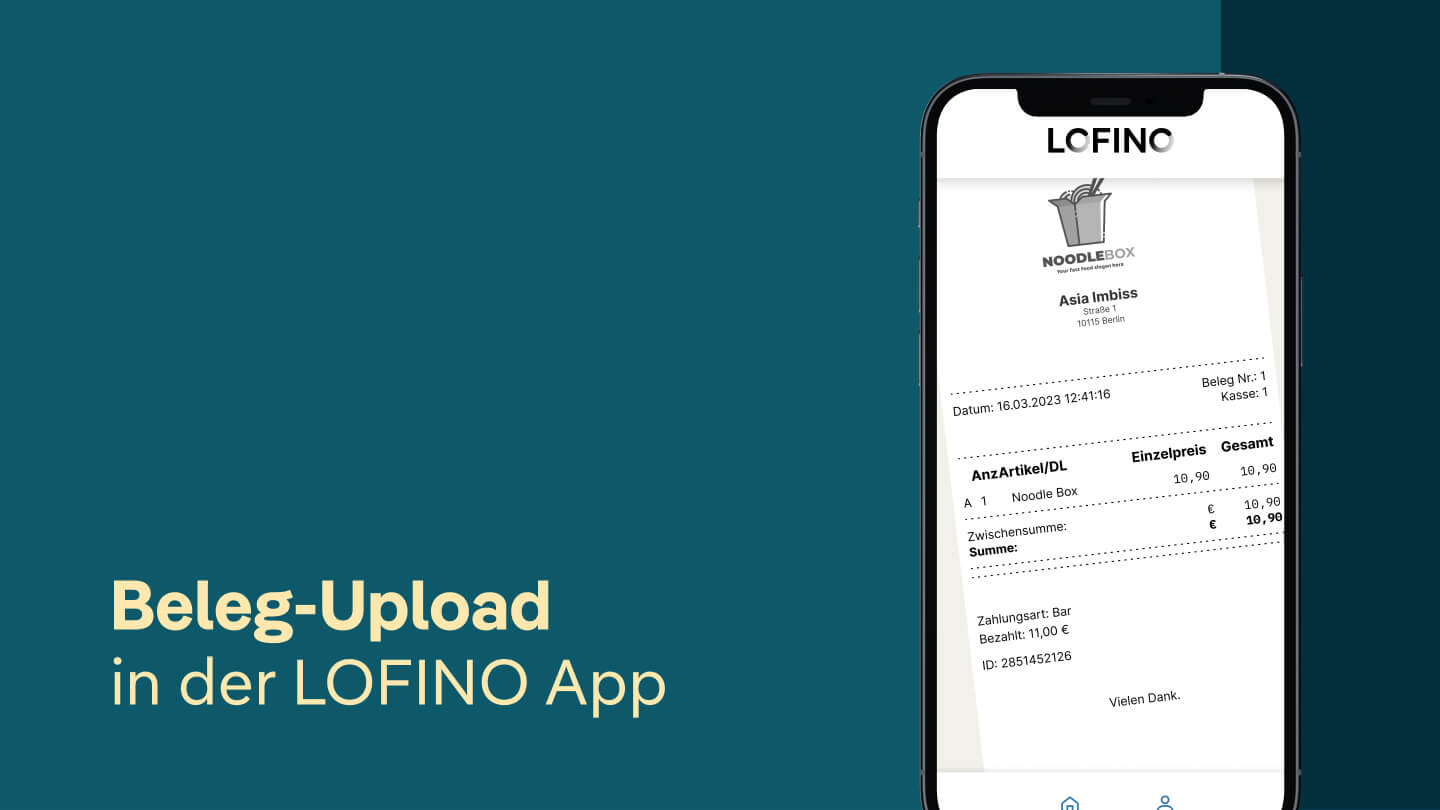 LOFINO: Wie lade ich einen Beleg in der App hoch